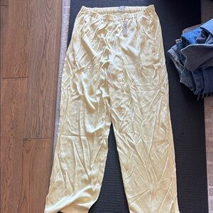 Madewell yellow satin pants